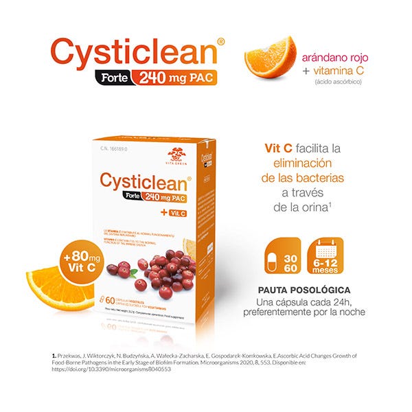 Cápsulas Forte Con PAC, Vitamina C Y Arándano Rojo