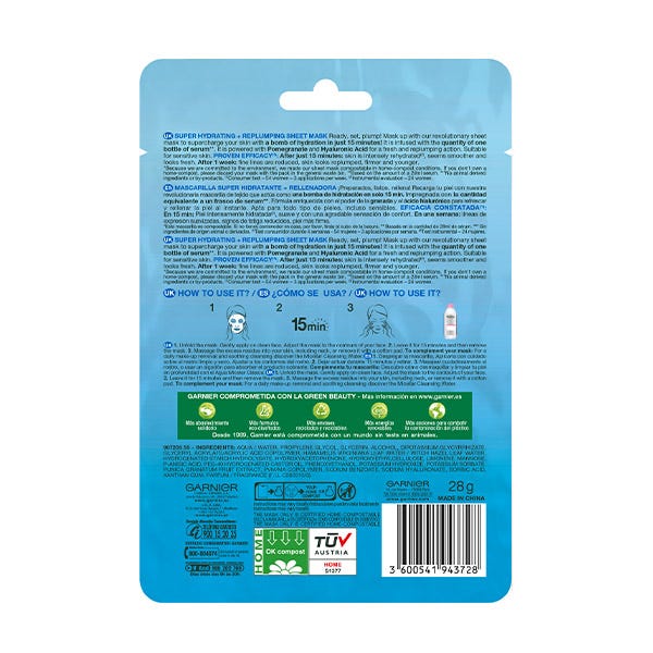 Garnier Mask Tissu Hydra Boom Hidratante