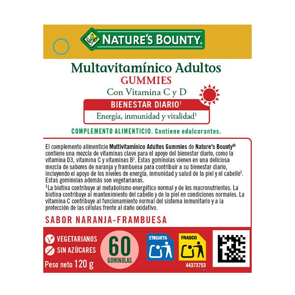 Multivitamínico Adultos Vitamina C y D3 Gummies
