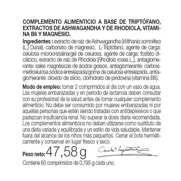 Triptófano Plus Con Ashwagandha+ Rhodiola Y Magnesio
